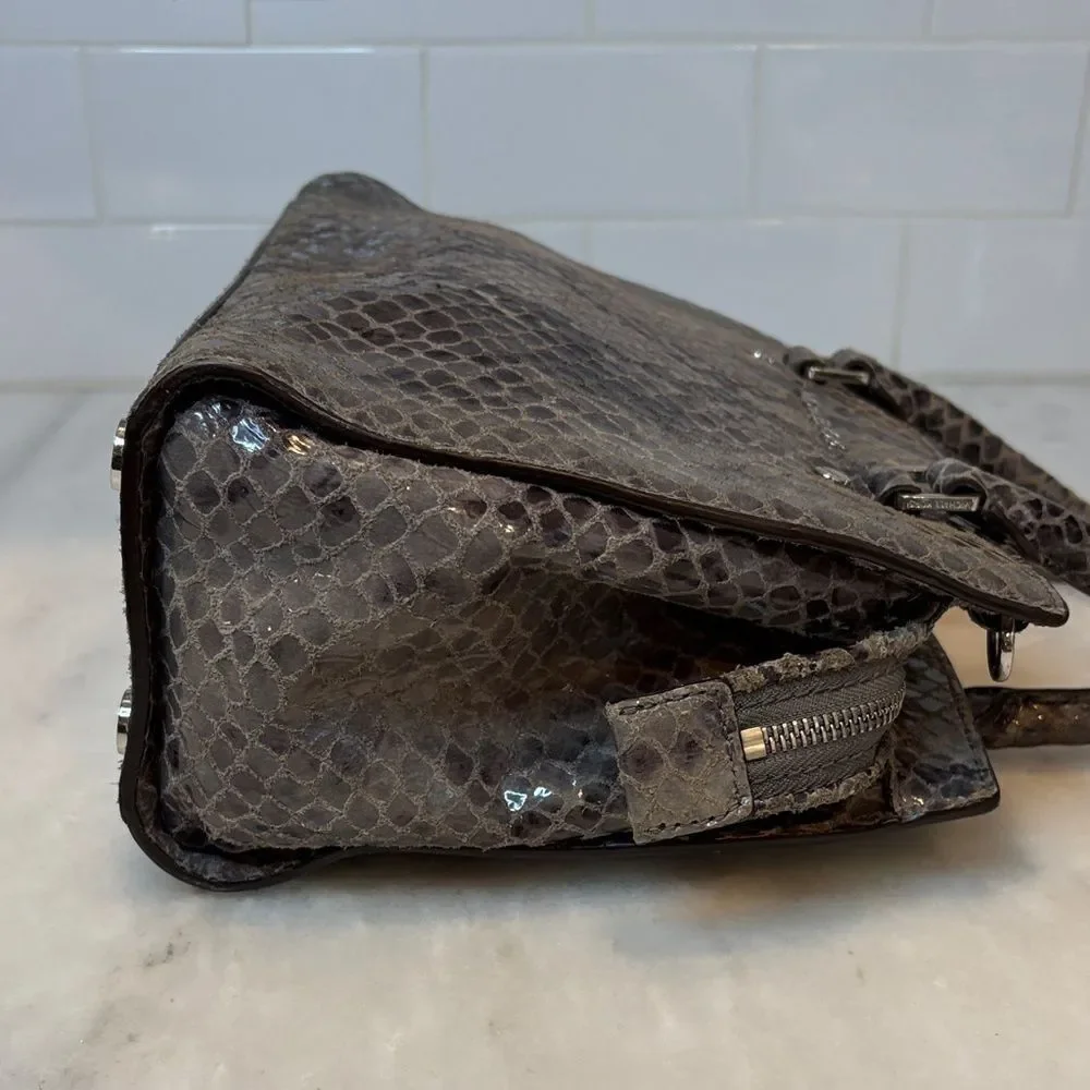 Michael Kors Purse Bag Handbag Snakeskin Selma Python Convertible Tote Satchel